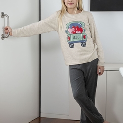 Pijama tostado-marengo - Imagen 1