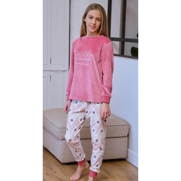 Pijama tundosado rosado - Imagen 1