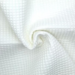 Piqué Waffle algodón 100% blanco - Imagen 1