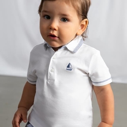 Polo combinado blanco - Imagen 1