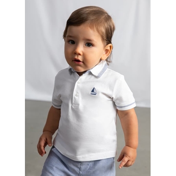 Polo combinado blanco - Imagen 1