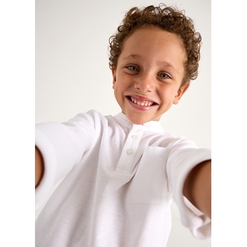 Polo manga larga blanco - Imagen 2