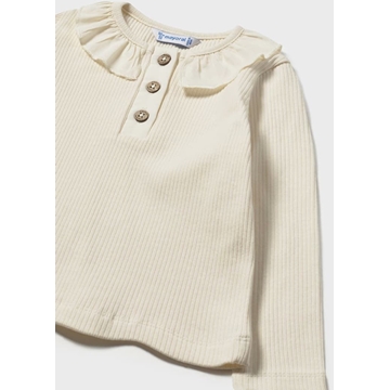 Polo manga larga canalé macchiato - Imagen 1