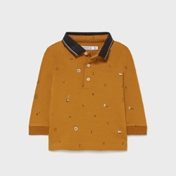 Polo ocre estampado - Imagen 1
