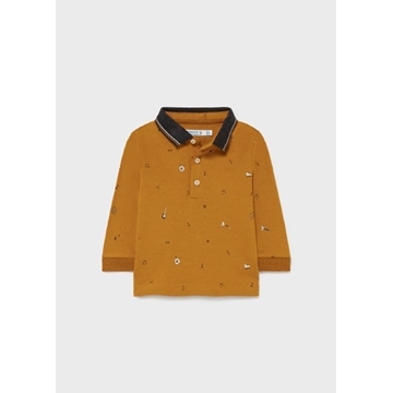 Polo ocre estampado - Imagen 1