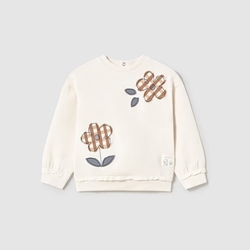 Pullover bordado hueso-toffe - Imagen 1