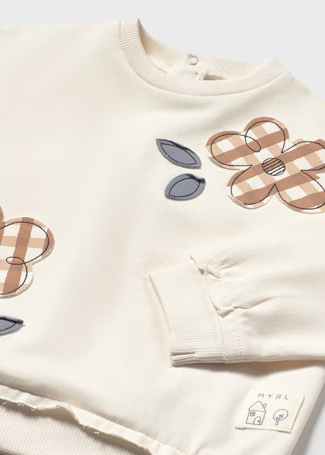 Pullover bordado hueso-toffe - Imagen 3