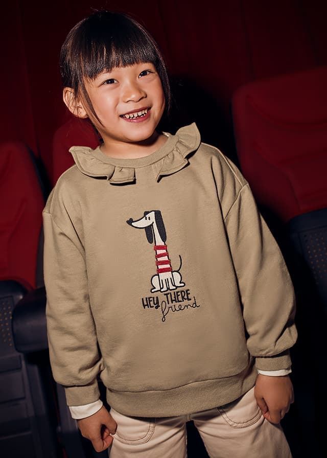 Pullover cuello volante camel - Imagen 1