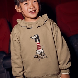 Pullover cuello volante camel - Imagen 1