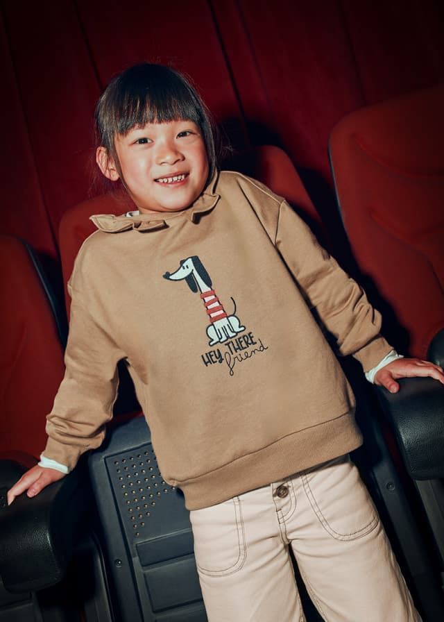 Pullover cuello volante camel - Imagen 3