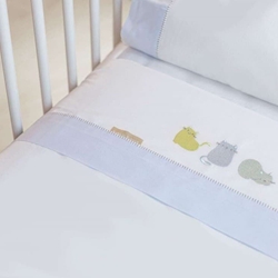 Sábana cuna  FRANELA bordadas TRI519 - Imagen 1