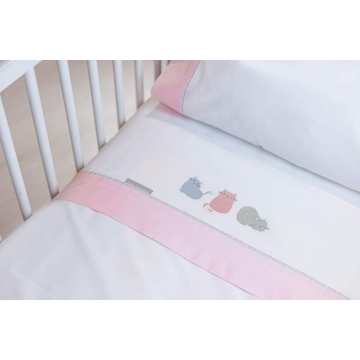 Sábana cuna  FRANELA bordadas TRI519 - Imagen 2