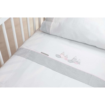 Sábana cuna  FRANELA bordadas TRI520 - Imagen 2