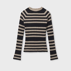 Semicisne tricot negro-sésamo - Imagen 1