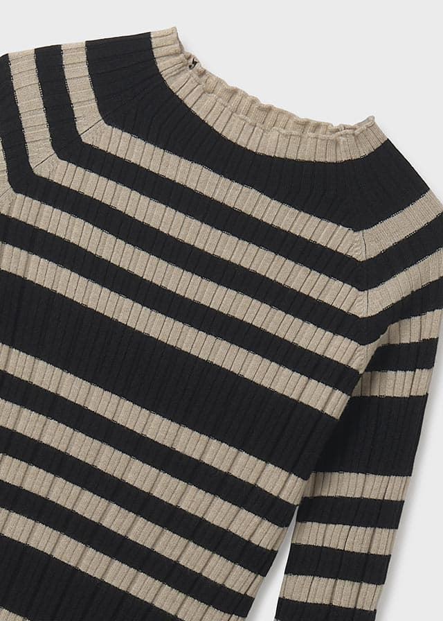 Semicisne tricot negro-sésamo - Imagen 3