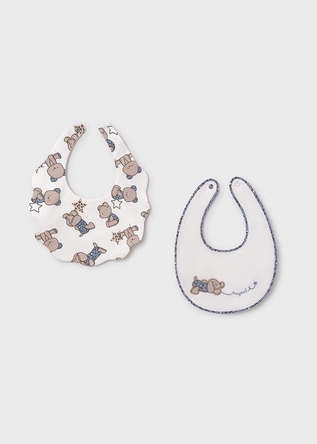 Set 2 baberos crudo-blue - Imagen 1