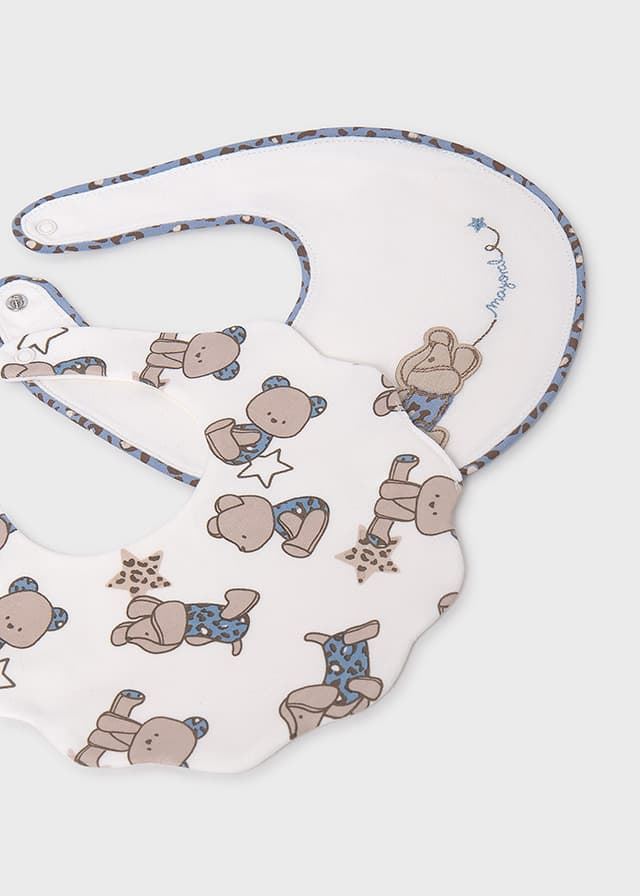 Set 2 baberos crudo-blue - Imagen 2