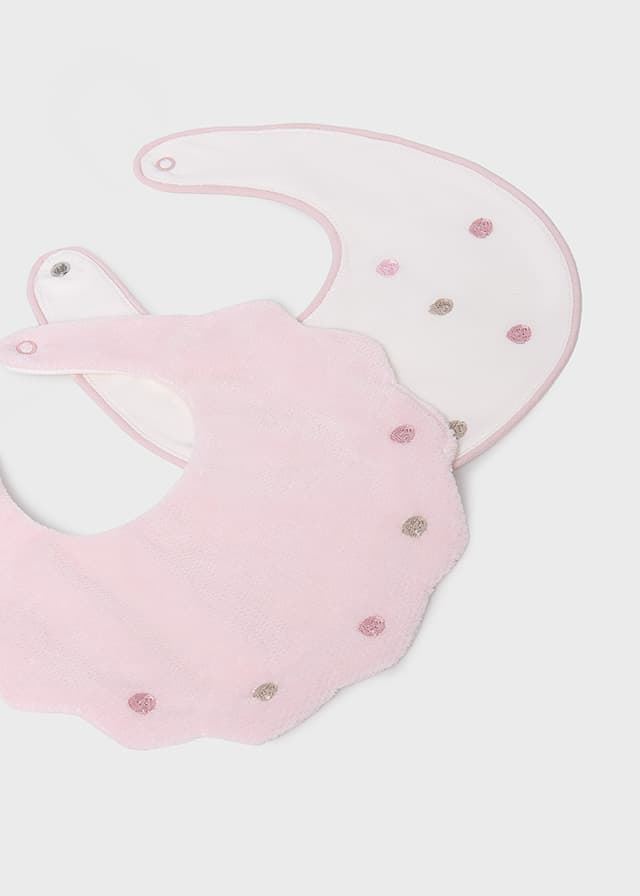Set 2 baberos rosa-baby - Imagen 2