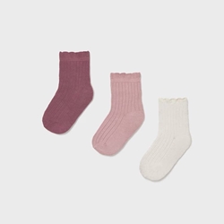 Set 3 calcetines canalé cuarzo - Imagen 1