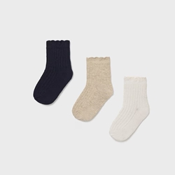 Set 3 calcetines canalé marino - Imagen 1