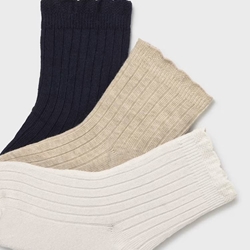 Set 3 calcetines canalé marino - Imagen 2