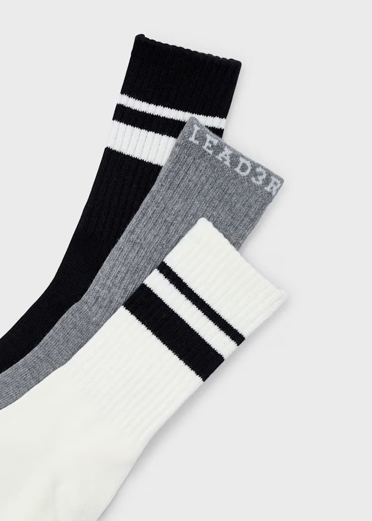 Set 3 calcetines largos negro - Imagen 2