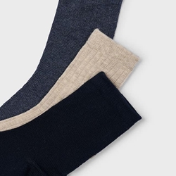 Set 3 calcetines lisos marino - Imagen 2