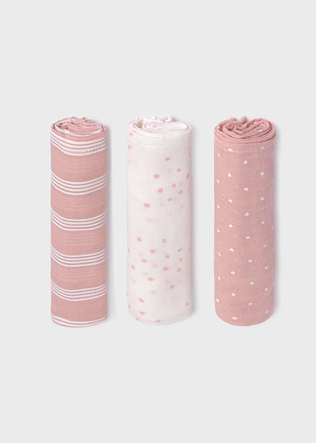 Set 3 gasas misty pink - Imagen 1