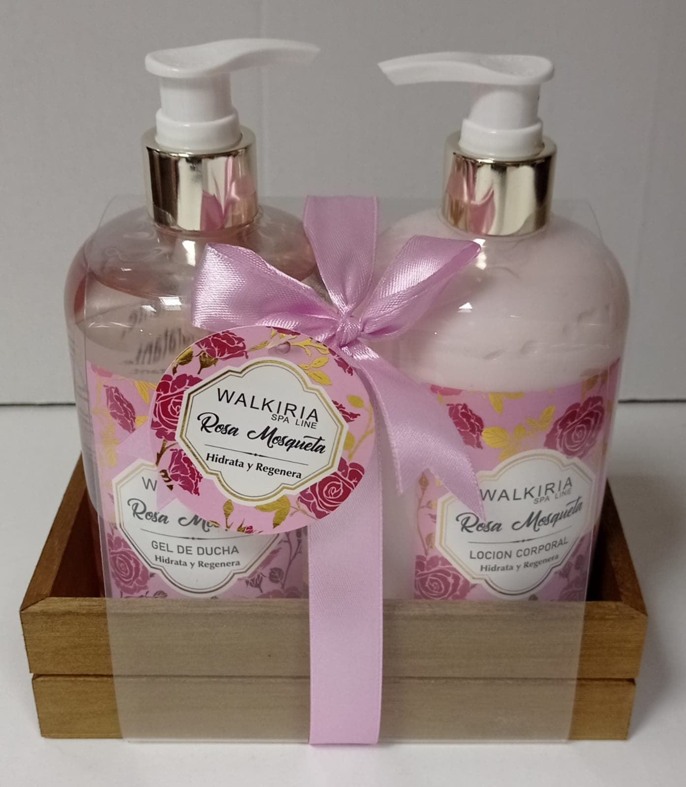 Set spa rosa mosqueta en bandeja de madera - Imagen 1