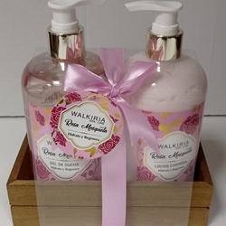 Set spa rosa mosqueta en bandeja de madera - Imagen 1