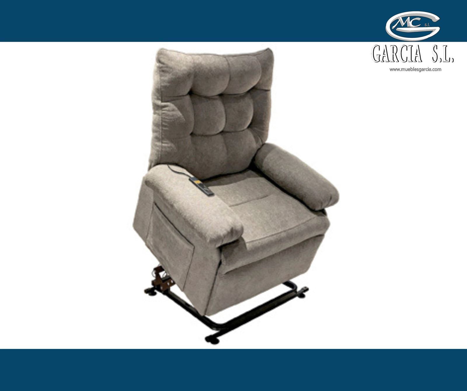 SILLON RELAX ELEVADOR MAJOR TEJIDO GRIS TABACO. - Imagen 3