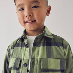 Sobrecamisa cuadros oliva - Imagen 2