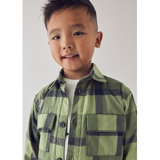 Sobrecamisa cuadros oliva - Imagen 2