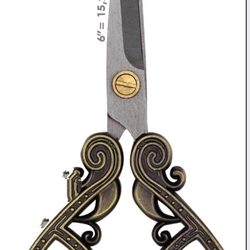 Tijera para bordar decorativa con punta recta 6" (15,24cm) oro - Imagen 1