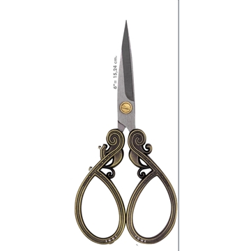 Tijera para bordar decorativa con punta recta 6" (15,24cm) oro - Imagen 1