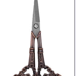 Tijera para bordar vintage con punta recta 4,5" (11,04cm) cobre - Imagen 1