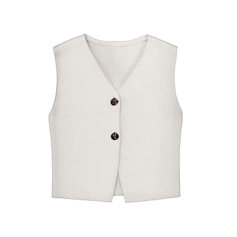 Top tricot botones hueso - Imagen 1