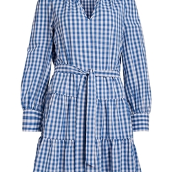 Vestido azul cuadros vigaia - Imagen 1