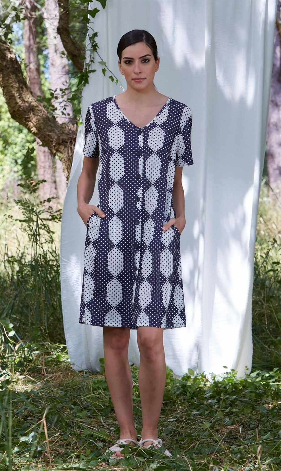 Vestido camisero  marino - Imagen 1