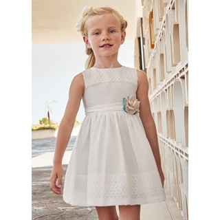 Vestido combinado guipur crudo - Imagen 2