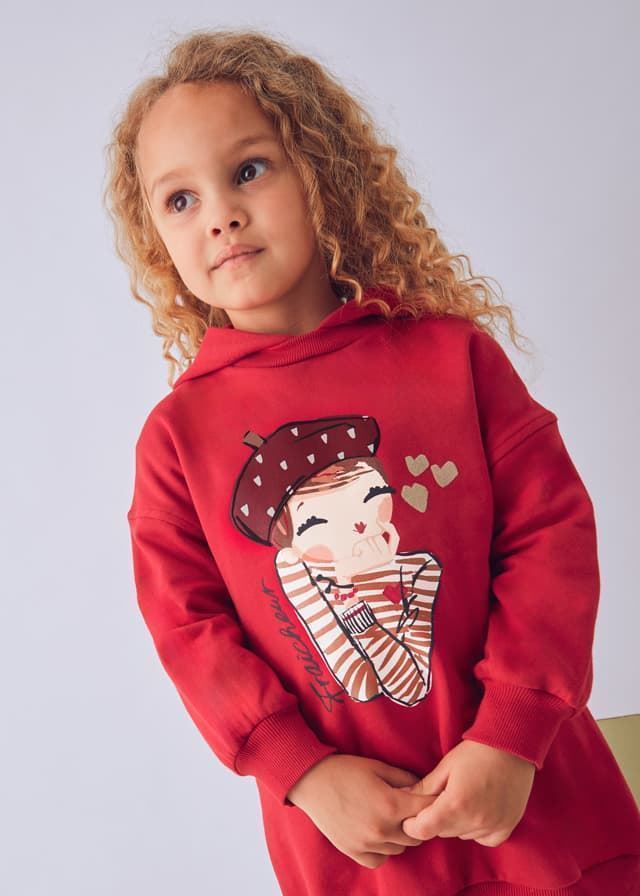 Vestido felpa capucha rojo - Imagen 2