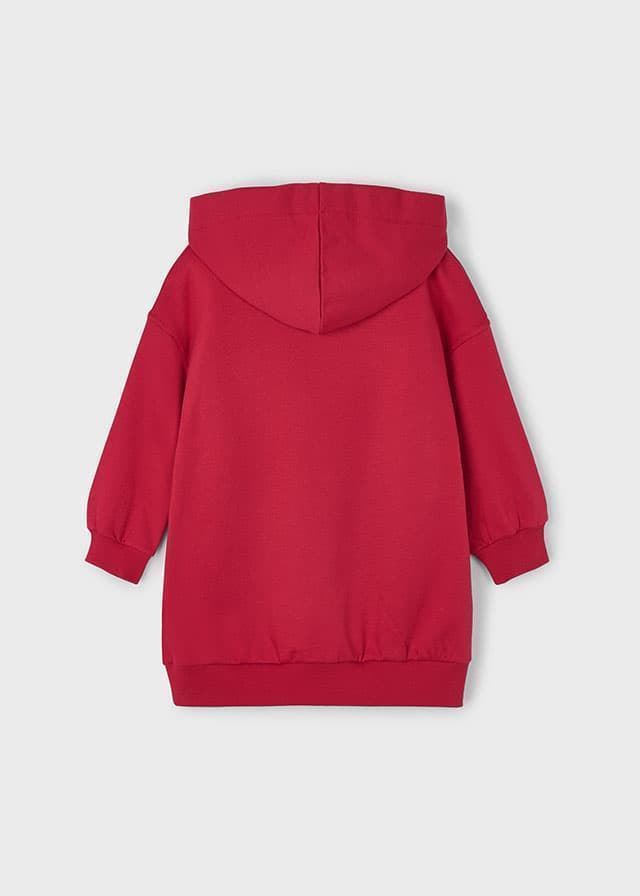 Vestido felpa capucha rojo - Imagen 4