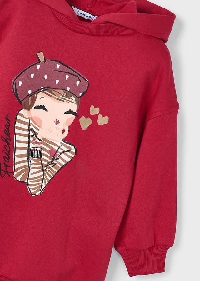 Vestido felpa capucha rojo - Imagen 5