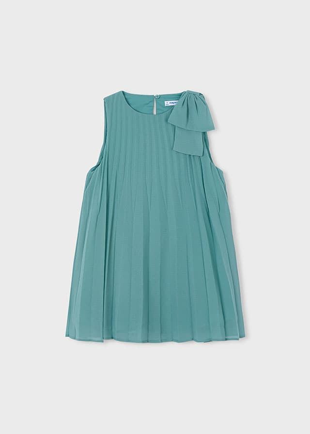 Vestido plisado menta - Imagen 3