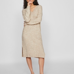 Vestido punto beige vima - Imagen 1