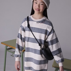 Vestido rayas acero - Imagen 1