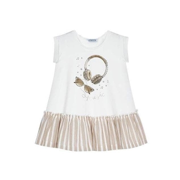 Vestido rayas arena - Imagen 1