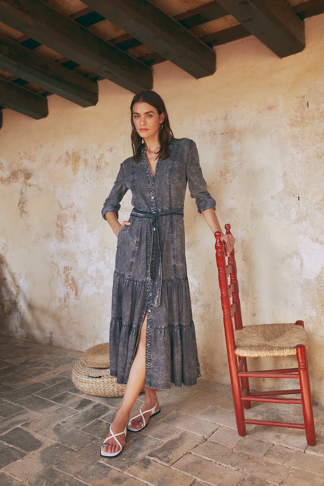 Vestido tejano gris - Imagen 1