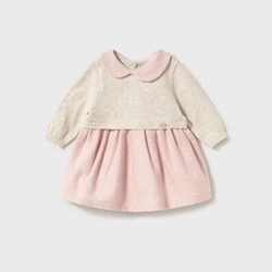 Vestido tricot combinado rosa - Imagen 1