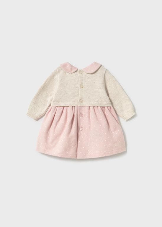 Vestido tricot combinado rosa - Imagen 2